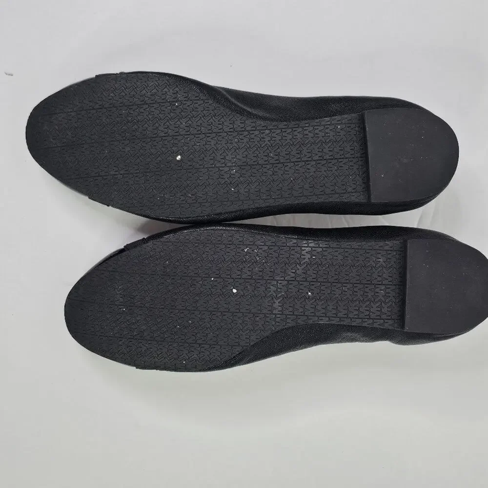 NWOB MICHAEL Michael Kors Black Dixie Patent Cap-Toe Bow Flats